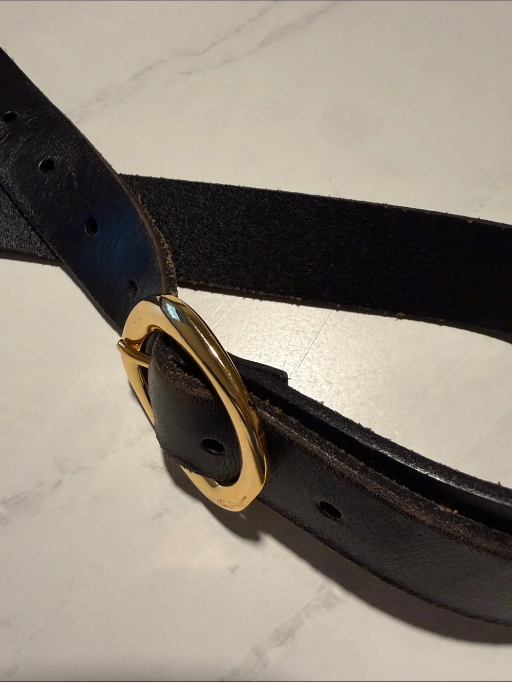 Madewell Leather Women's Belt with Gold Buckle